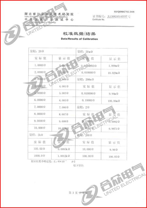 直流電阻快速測試儀，直流電阻測試儀 證書