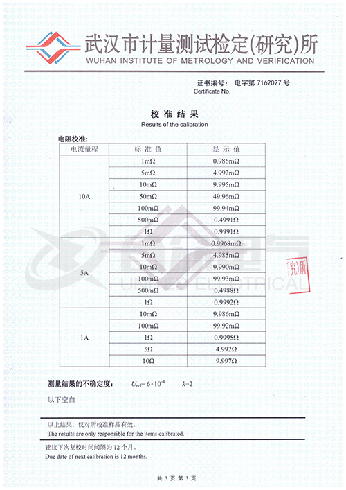 直流電阻快速測試儀，直流電阻測試儀 證書